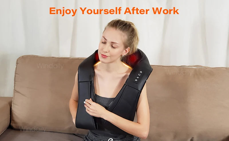 Blissence™ Deep Kneading Shiatsu Neck &amp; Shoulder Massager with Heat