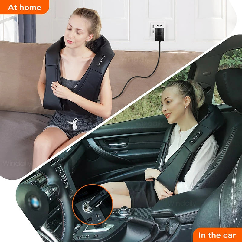 Blissence™ Deep Kneading Shiatsu Neck &amp; Shoulder Massager with Heat