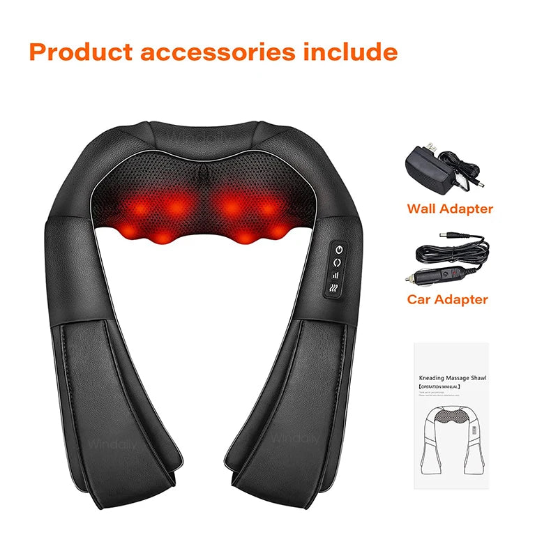 Blissence™ Deep Kneading Shiatsu Neck &amp; Shoulder Massager with Heat
