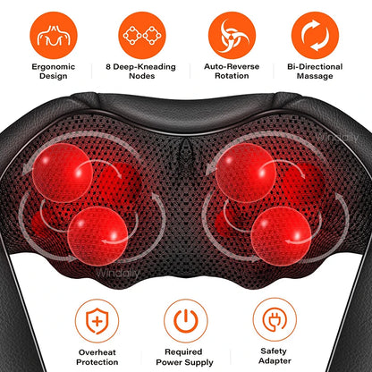Blissence™ Deep Kneading Shiatsu Neck &amp; Shoulder Massager with Heat