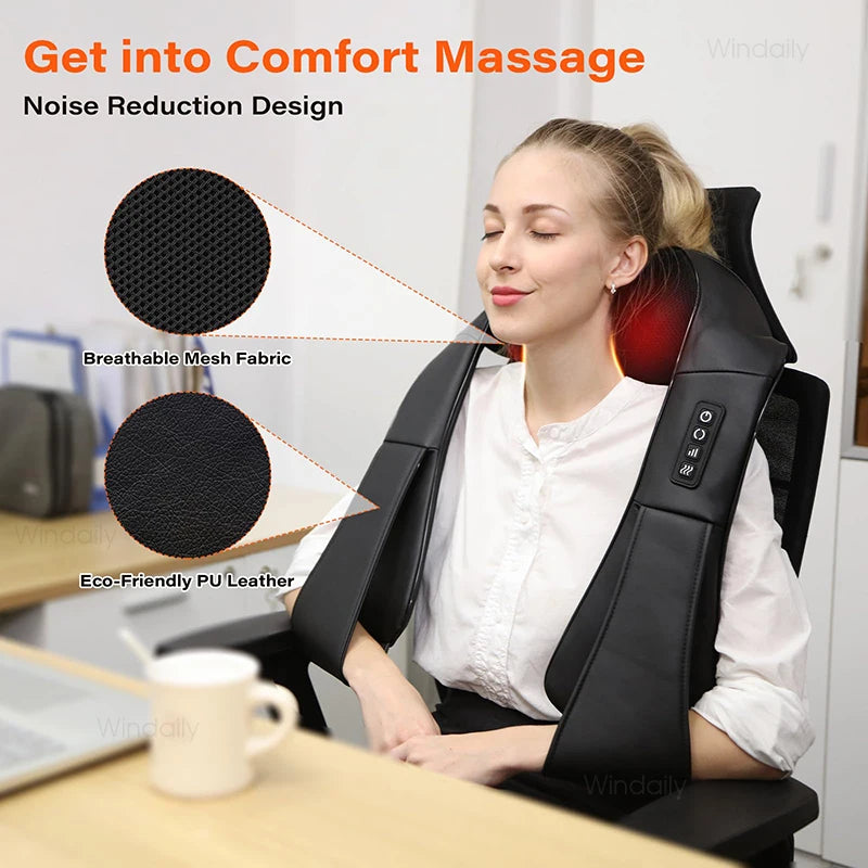 Blissence™ Deep Kneading Shiatsu Neck &amp; Shoulder Massager with Heat