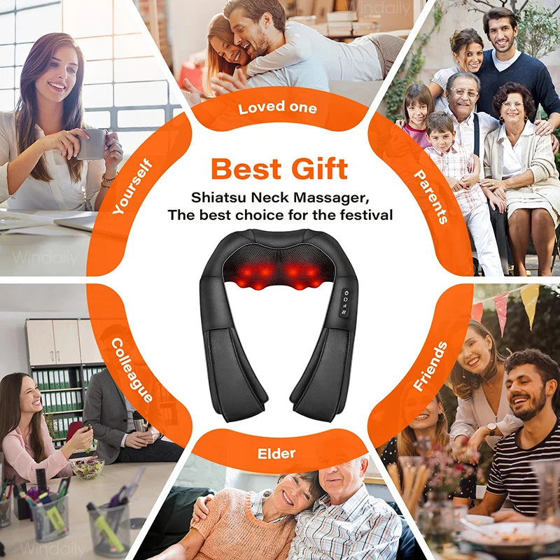 Blissence™ Deep Kneading Shiatsu Neck &amp; Shoulder Massager with Heat