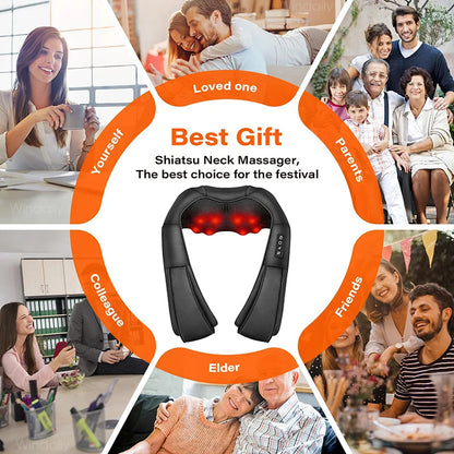 Blissence™ Deep Kneading Shiatsu Neck &amp; Shoulder Massager with Heat